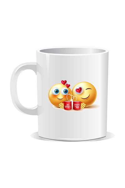 OEM Personalized Emoji Mug, Lovers - White Interior