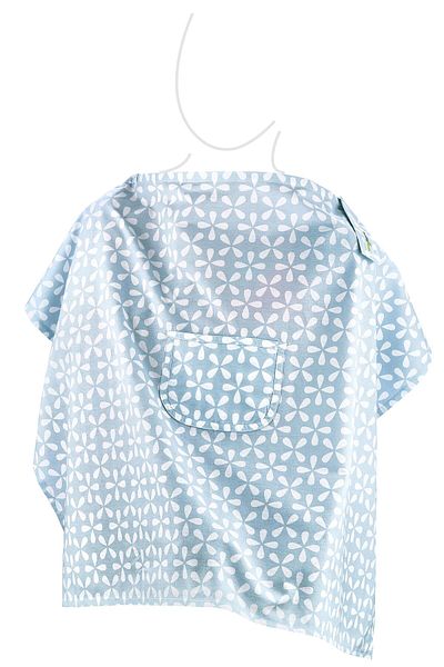 SAVA HOME COLLECTİON BabyJem Σαλιάρα Θηλασμού με Τσέπη 323 Μπλε Τριφύλλι