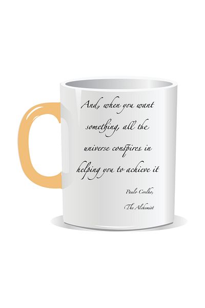 OEM Personalized mug with inspirational message, The universe conspires in helping you to achieve it