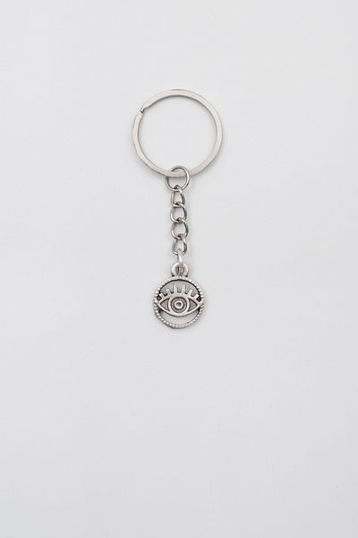 Bu Farklı Minimalist Eye - Breloc Evil Eye - Placat cu argint antic - Femei Bărbați