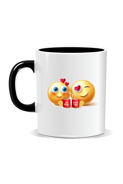 OEM Personalized Emoji Mug, Lovers - Black Interior