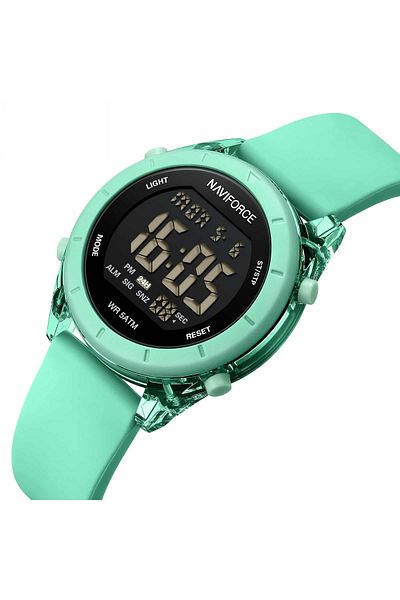 Naviforce Female Watches LCD Digital Display Trend Fashion Fumed Silica Strap Women Wrist Waterproof