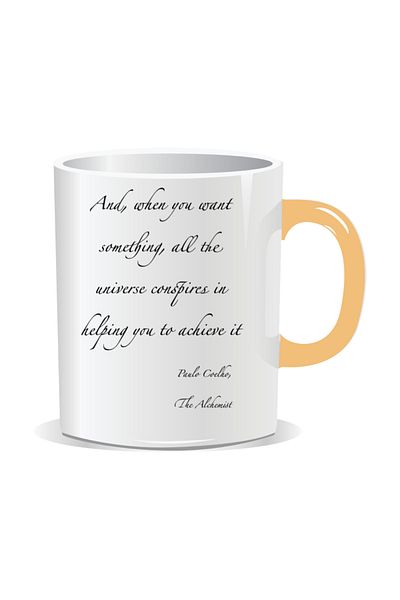 OEM Personalized mug with inspirational message, The universe conspires in helping you to achieve it