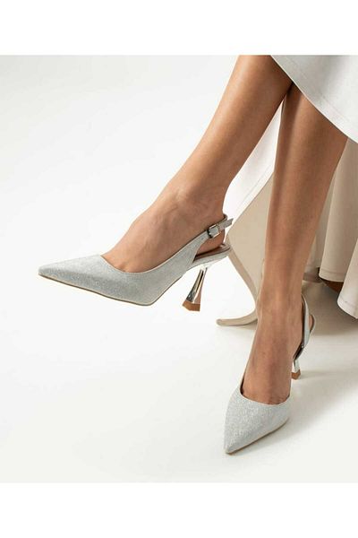 AYDOĞDU by ünal Silvery Women's Heel Shoes Mirror Heel
