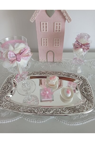 Helvacıoğlu Çikolata Lohusa ,Yeni doğan sunum seti, Şerbet bardağı kadehi dek...