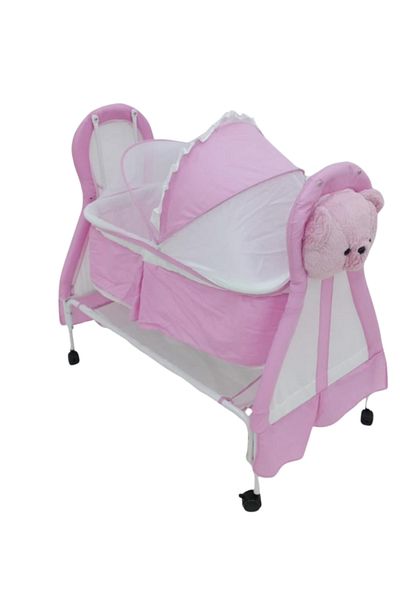 Generic Pink baby crib for newborns,