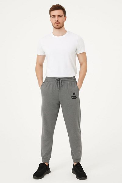 enmodaiçgiyim Ανδρικό αθλητικό παντελόνι Smoked Comfortable Fit με διπλή τσέπη