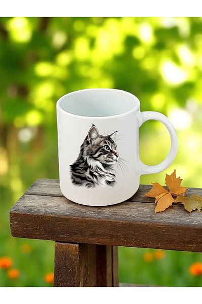 lili hediyelik Deep Cat Printed White Mug