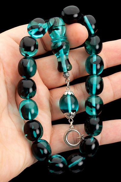 OTTOTESBİH Men's Gift Crescent Star Tassel 14X15Mm Mascot Efe Prayer Beads