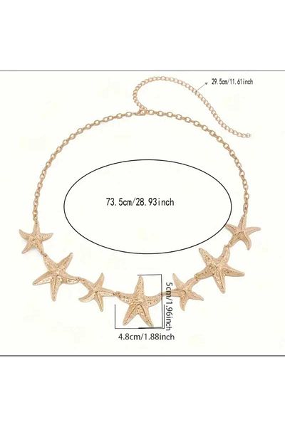 Beyna Starfish Women Waist Cord Waist Chain Detailed Adjustable Belt