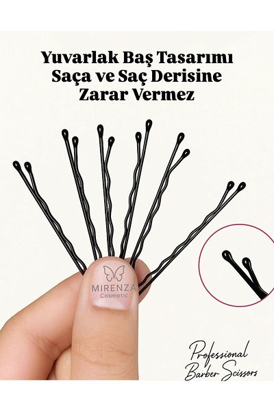 Nano Absolute 100 Pieces Black Wire Buckle Hair Fixer with Non-Slip Tip Hairdresser Type Suitable for Daily Use