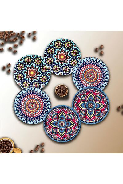 kutuTR 6-Piece Wooden Coasters Brd-009