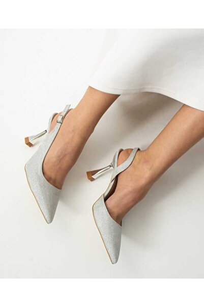 AYDOĞDU by ünal Silvery Women's Heel Shoes Mirror Heel