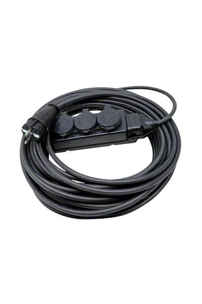 AKDEN kablo Siyah 3 lü Uzatma Kablosu 3x1,5 mm Ttr Topraklı 30 metre Seyyar K...
