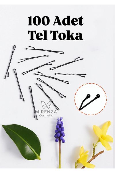 Nano Absolute 100 Pieces Black Wire Buckle Hair Fixer with Non-Slip Tip Hairdresser Type Suitable for Daily Use
