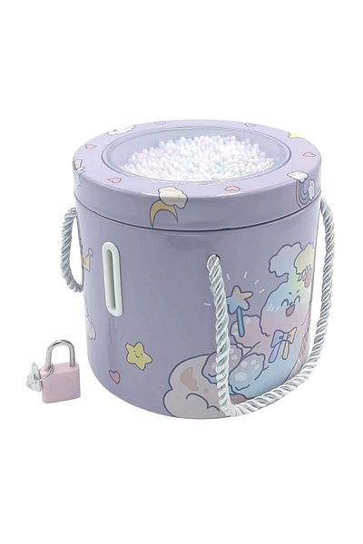 TOYFEST Metal Round Piggy Bank with Lock