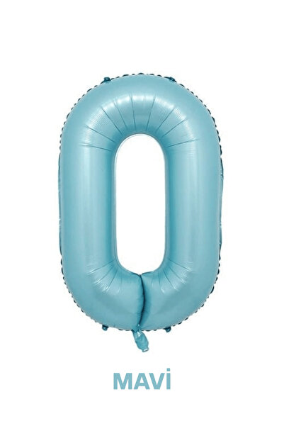 Bunloon Mavi Renk 0 Rakam Dev Folyo Balon 76 cm Doğum Günü Parti Süsleme