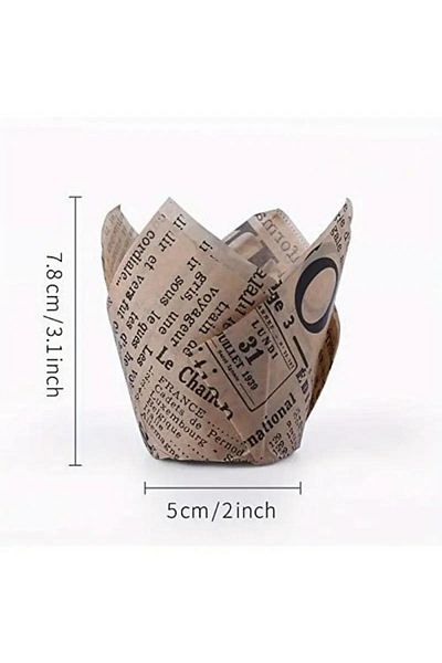 dukart Home Muffin Cup, Cupcake Capsule, Newspaper Pattern, 25 Pieces