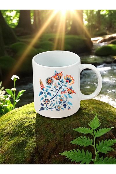 lili hediyelik Patterned Paint Printed White Mug