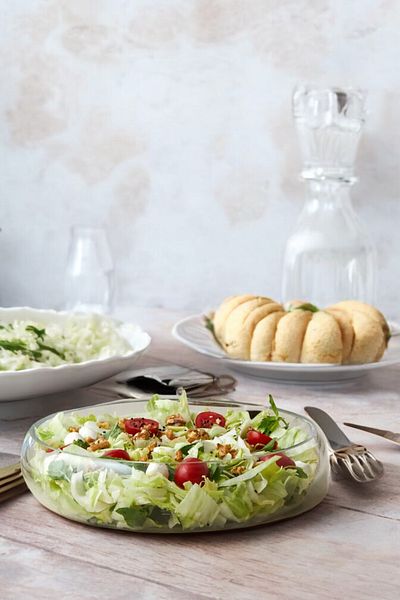 LUMİNA Flat Model Large Size Handmade Glass Salad Bowl – Elegant and Functional Tableware Elegance