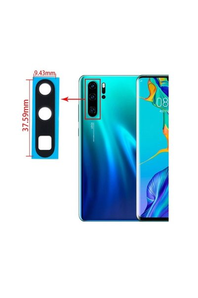 indirimplus HW Uyumlu P30 PRO Arka Kamera Camı Lens Yapışkanlı