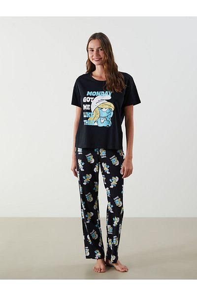 LC Waikiki Σετ γυναικείες πιτζάμες New Season Snails Printed - S5M916Z8