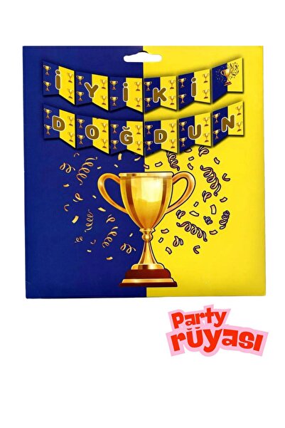 partyrüyası Κίτρινο μπλε ναυτικό στολίδι με θέμα το "Χρόνια πολλά" Banner με ...