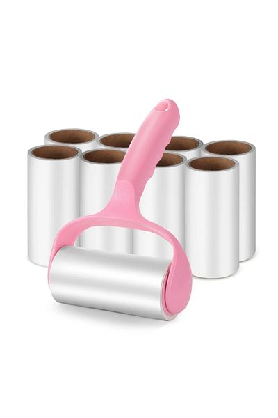 Primo Plus Lint Roller, Super Sticky Pet Hair Remover Kit with 9 Refills, Adhesive Lint Brush for Clothes