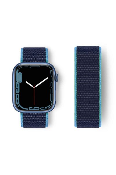 CepteToptan Apple Watch 38mm Mesh Velcro Band - Blue-Navy Blue