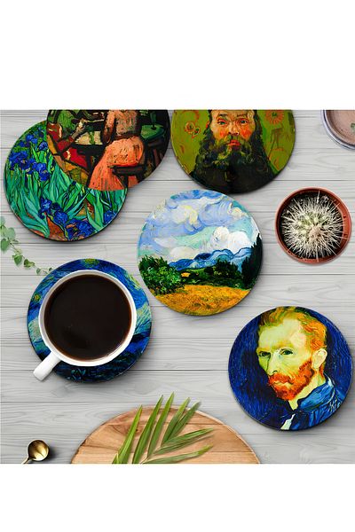 kutuTR 6-Piece Wooden Coasters Brd-012