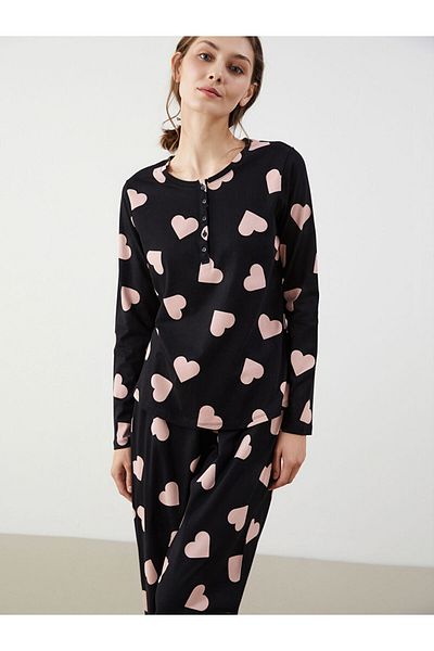 LC Waikiki Crew Neck Patterned Women's Pajamas Set