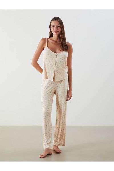 LC Waikiki New Season V-Neck Printed Women's Pajama Set - S5Jn88Z8