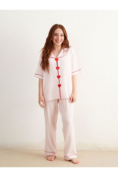 LC Waikiki Petite Shirt Collar Women's Pajama Set