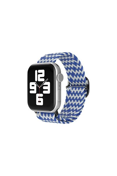 CepteToptan Apple watch 38mm star band - zigzag white-blue