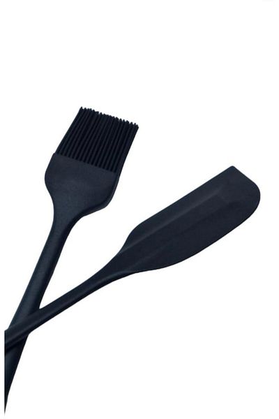 cephome güvenilir alışverişin adresi Heat Resistant Fireproof Non-Stick Black Silicone Brush And Spatula