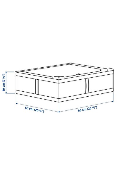 IKEA Fermuarlı Düzenleme Kutusu 63x53x19 Cm Saklama Kutusu Polyester Hurç Beyaz Renk
