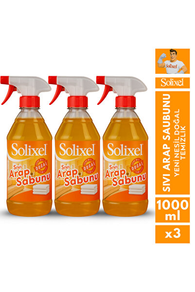 SOLİXEL Kıvamlı Sıvı Arap Sabunu 3 Adet 1 Litre Yeni Nesil Doğal Temizlik