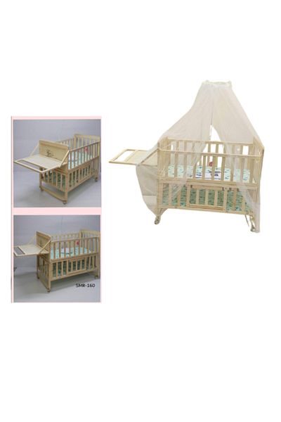 Generic Wooden baby bed with multiple features