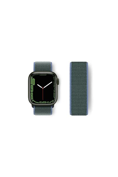 CepteToptan Apple Watch 38mm Mesh Velcro Band - Blue-Green