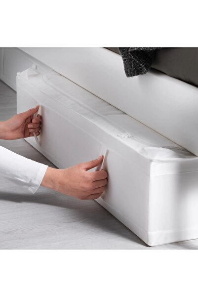 IKEA Fermuarlı Düzenleme Kutusu 90x53x19 Cm Saklama Kutusu Polyester Hurç Beyaz Renk