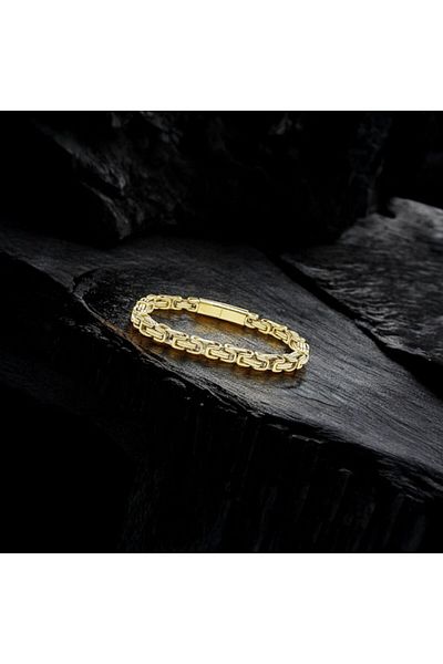 AKSESUARIM Men's Lock Mechanism King Chain Bracelet 6mm