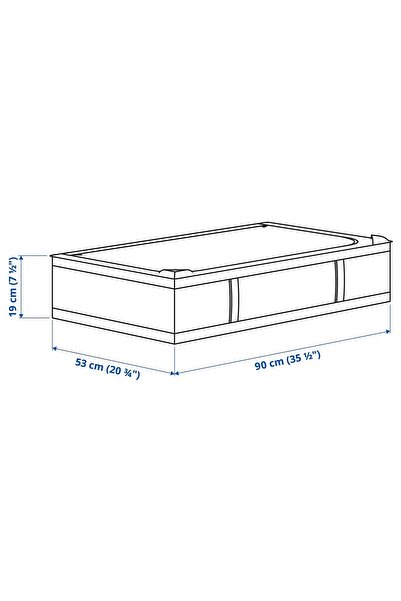 IKEA Fermuarlı Düzenleme Kutusu 90x53x19 Cm Saklama Kutusu Polyester Hurç Beyaz Renk