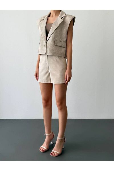 Ecenin Favorileri Linen Vest Shorts Set