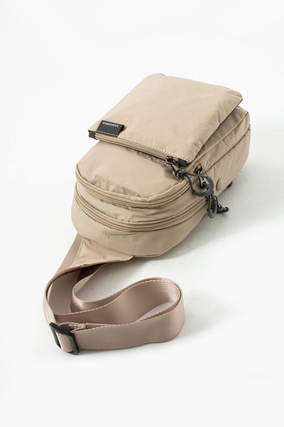 Sanmorris 6004 Unisex Wrinkle Fabric Water Resistant Multi-Compartment Body Bag Beige
