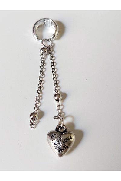 OITA Silver Color Dangle Heart Bikini Swimsuit Charm Shoe Accessory Beach Fashion