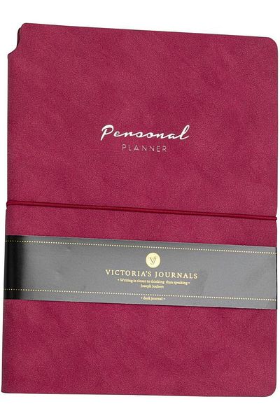 STOREMAX Muartshop Vegan Leather Flexible Cover Elastic Planner Lined Notepad 19X25 cm Fuchsia 8713
