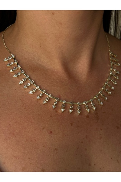 Twinssis Accessories Özel Seri Baget Taşlı Ok Kolye