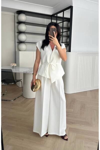 Ecenin Favorileri Tie Detailed Vest Trousers Set