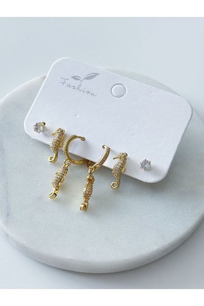 CHARMLUCKY Steel 6 Piece Earring Set