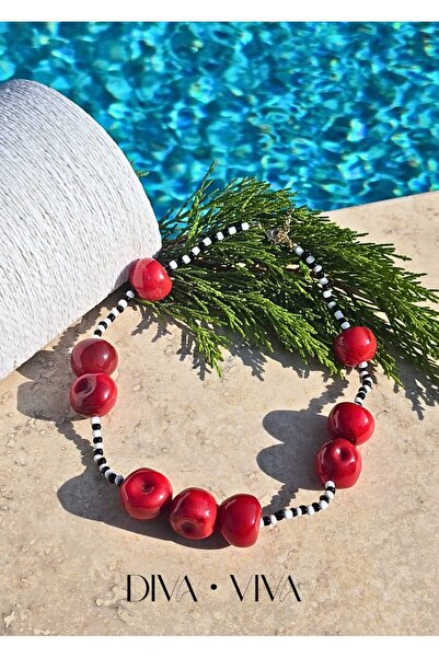 DivaViva Cherry Pop - قلادة نسائية بتفاصيل الكرز